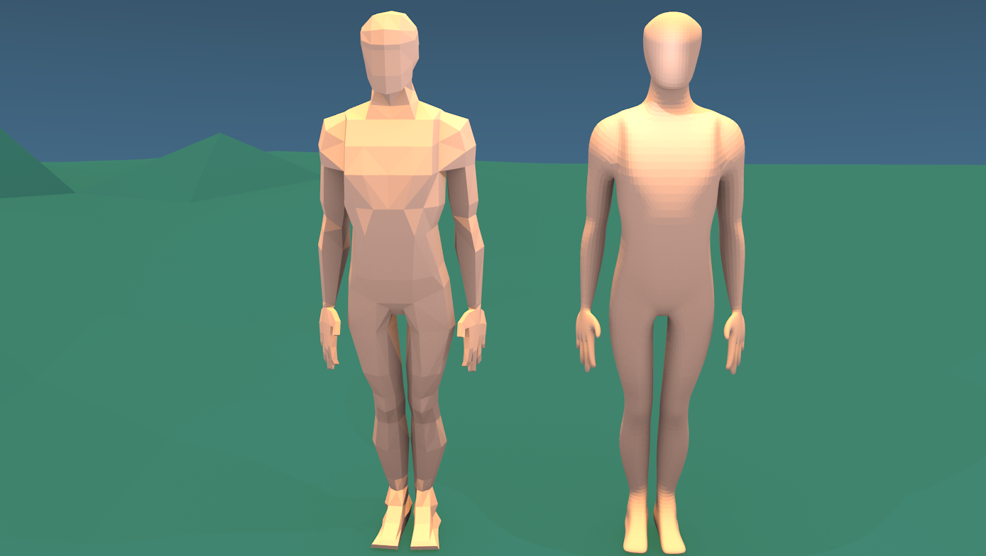  LOW POLY et LOW POLY avec Subdivision surface